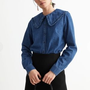 &Other Stories Big Collar Denim Button Down
